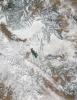 Blanket of Snow Covers Salt Lake City, Great Salt Lake, Wasatch Range, water