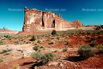 Tower of Babel, Sandstone, Cliff, stratum, strata, layered, sedimentary rock, scrub brush, bush, NSUV02P02_09.2571