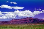 Cumulus Clouds, east of Moab, Castle Valley, Mesa, cliffs, geologic feature, mesa