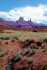 Castleton Tower, Gully, Mesa, knob, clouds, Cliffs, stone, Castle Valley, east of Moab, geologic feature, butte, NSUV06P03_15
