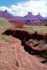 Gully, Mesa, Castleton Tower, knob, clouds, Cliffs, stone, Castle Valley, east of Moab, geologic feature, butte