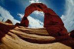 Delicate Arch, Clouds, geologic feature, geoform, NSUV06P07_07