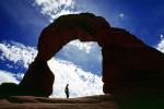 Hikker, Person, Woman, Female, Delicate Arch, Clouds, geologic feature, geoform, NSUV06P07_09