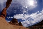 Delicate Arch, Clouds, geologic feature, geoform, NSUV06P08_04