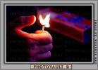 thumb strikes a flame, self striking match, NWFV01P13_03B