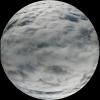 Earth globe of clouds, water, round, top to bottom clouds