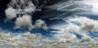 Many types of clouds in the sky, Cumulus Puffs, Cirrus Stratus