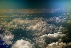 Pacific Ocean flying from California to Japan, daytime, daylight, Cumulus Cloud Puffs, puffy