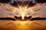 Crepuscular Rays, Spiritual Light, Sun Streamers, Sunset, NWSV16P02_19