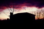 Home, House silhouette, Sunset, Sunrise, Sunclipse, Sunsight, bare trees, NWSV21P08_17