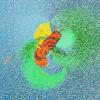 Pointillist illustration of a Butterfly, Abstract