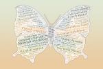 Butterfly in Many Languages, Word Mosaic, Graphic, translations, Wings, Abstract, OECD01_185