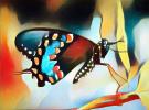 Digital Abstract Painting of a Butterfly on a leaf, OECD01_228