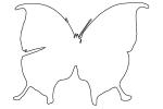 Outline Butterfly, Wings, line drawing, shape