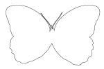 Butterfly outline, line drawing, shape, OECV02P14_10O