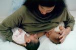 nursing baby, newborn, Fraternal Twins, PABV02P09_05B