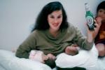 Tandem nursing baby, newborn, Fraternal Twins, PABV02P09_06