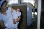 Newborn, one day old, Baby, nurse, 1950s, Childbirth
