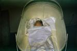 Baby in a Bassinet, girl, newborn, 1950s, Childbirth, PABV03P10_18