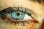 Eyeball, Iris, Lens, Pupil, Cornea, Sclera, Eyelash, aqueous humor, skin, Woman, Female, PACV02P08_03