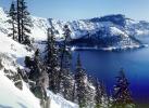 early one morning, snow, Ice, Cold, Frozen, Icy, Winter, evergreen trees, Pine, Crater Lake National Park, PAFV01P02_06