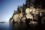 Jumping off a Cliff, Bear Island, Penobscot Bay, Maine, PAFV01P04_17