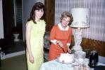Cake, Women, Teen, Lamp, Knife, Cutting, lampshade, 1960s