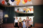 Girls, Mirror, Balloons, 1950s, PARV12P03_13