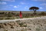 Woman Walking in the Desert of Somalia