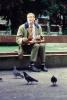 Man Sitting on a Bench, Pigeon, PBAV02P05_05