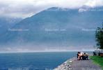 Picnic Table, family, lake, mountains, lakeshore, Vancouver, Canada, PBTV02P02_02