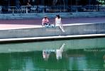 women, pond, water reflection, Justin Herman Plaza, fountain, Aquatics