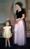 Daughter and Mother at a Wedding, party dress, 1940s