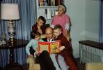 Father Reads to His Children, cute, Circus, Lamp, 1950s