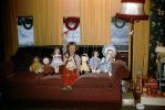 Marionette, Girl with her many dolls, Sofa, Winter, Lamp