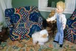 dog, poodle, sofa, String Puppets, Diorama, 1950s