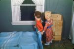 Jane and Michael look out window, String Puppets, Diorama, 1950s