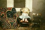 Goldilocks, The three bears sat in Mamas Chair, Girl Sitting, diorama, 1950s