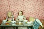 Heidi falls asleep at the table, Porridge, fairytale, diorama, 1950s