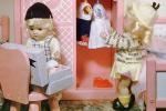 Ginny and Johny, Children Packing a suitcase, Diorama, 1950s