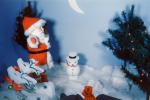 Santa Claus Diorama, Snowman, Hat, Cap, 1950s, PCDV02P04_12