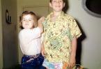 boy, girl, brother, sister, shirt, smiles, goofing off, PCFV01P14_18