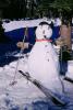 snowman on snow skis