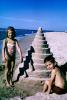 Sister, Brother, Boy, Girl, Sand, Beach, Ocean, Cone, Spiral, Shadow, October 1965, 1960s, PCTV01P01_14
