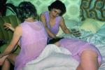 Slumber Party, Women, Purple Nighties, Bed, 1950s, PDBV01P15_14B