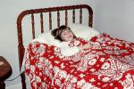 Smiling Girl in her Bed, Blanket, PDBV02P01_12