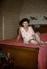 Lady Laying in Bed, Slip, Smoking, 1940s, PDBV02P02_14