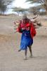 Woman, labor, Firewood, deforestation, desertification, Maasai village, Tanzania, PDCD01_009