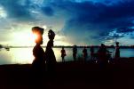 Women Walking in the Sunset, Clouds, Lake, PDCV01P02_06
