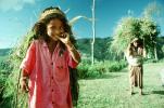 Smiling Girl carrying vegetation, woman, deforestation, desertification, PDCV01P07_04